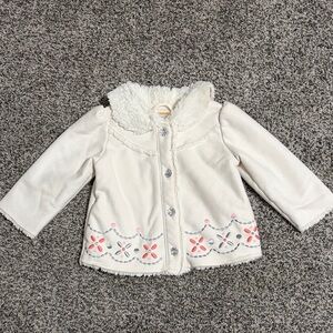 Gymboree White Floral Embroidered Jacket
